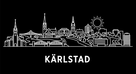 Obraz premium Karlstad Sweden Skyline with Cityscape Vector.