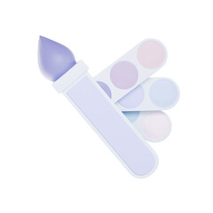 Paintbrush and Palette 3D Icon