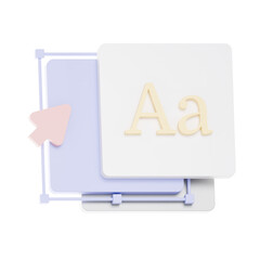 Typography Design 3D Icon