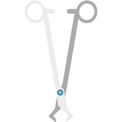 surgical steel scissor flat illustration