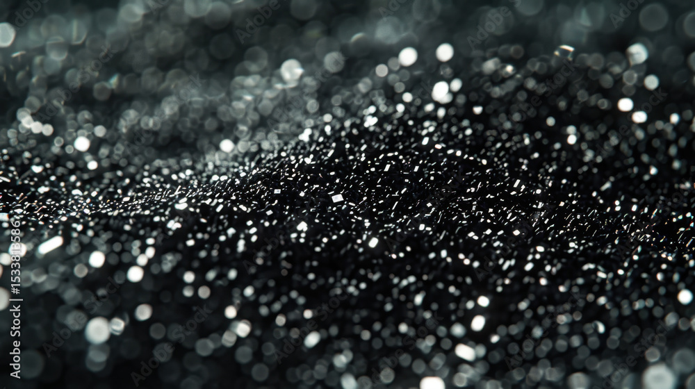 Poster shimmering bokeh style texture with dark blurred background creates mesmerizing effect, evoking sens