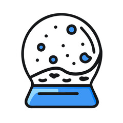  Vector icon New Year holiday glass blue snow globe