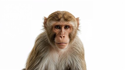 Obraz premium Monkey close view over white background