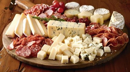 Photo of, A platter of assorted sushi nigiri featuring slices of fresh fish atop beds of seasoned rice, Sushi nigiri platter centered, Generative AI
