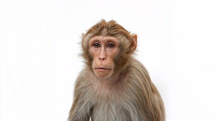Fototapeta premium Monkey close view over white background