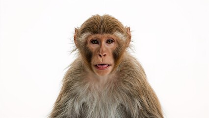 Fototapeta premium Monkey close view over white background