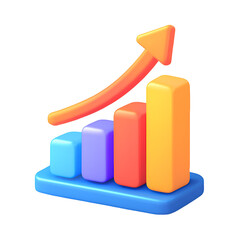 Business Revenue Growth Chart with Upward Arrow