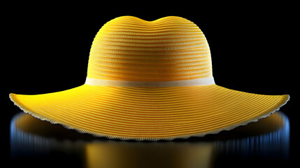 Vibrant Yellow Sun Hat 3D Render Illustration