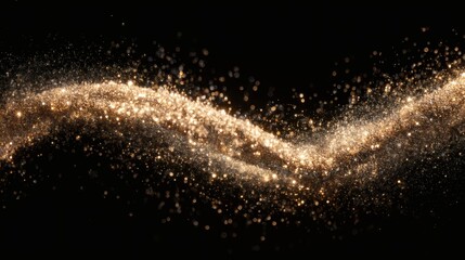 Obraz premium Golden Sparkling Particles Flowing Design