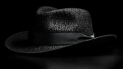 Elegant Black Fedora Hat Photography - Stylish Headwear Illustration