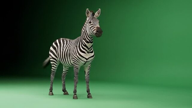 Zebra against green background