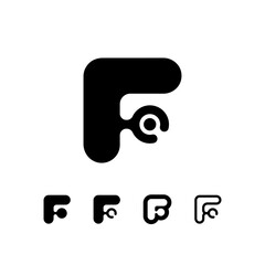 Logo Letter F, trendy modern alphabet font, set of five different letter f for your brand name design, vector illustration 10 EPS