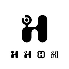 Logo Letter H, trendy modern alphabet font, set of five different letter h for your brand name design, vector illustration 10 EPS