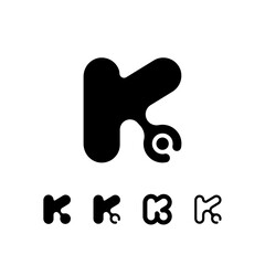 Logo Letter K, trendy modern alphabet font, set of five different letter k for your brand name design, vector illustration 10 EPS
