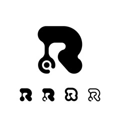 Logo Letter R, trendy modern alphabet font, set of five different letter r for your brand name design, vector illustration 10 EPS