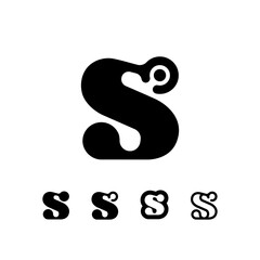 Logo Letter S, trendy modern alphabet font, set of five different letter s for your brand name design, vector illustration 10 EPS