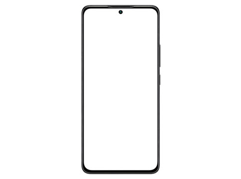 Modern smartphone outline black background mobile technology device, Isolated On Transparent Background