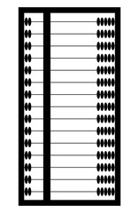 Abacus wooden board with beads silhouettes isolated on white background - vector illustration