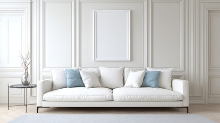Elegant White Sofa in a Classic Living Room