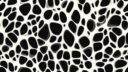 Abstract black and white organic shapes pattern.