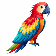 Fototapeta premium Vibrant macaw parrot illustration exotic bird colorful feathers design art