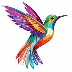 Obraz premium Colorful hummingbird illustration vector design vibrant bird artwork image