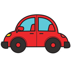 a mini red car illustration clip art