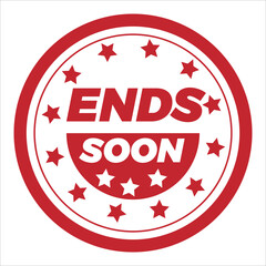 Ends Soon round stamp icon grunge distressed style