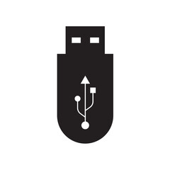 USB icon. USB icon isolated on white background. Flash disk sign and symbol.