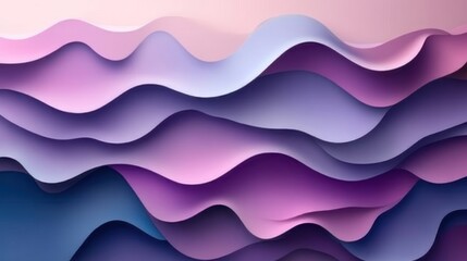 Abstract layered wavy shapes with soft pastel colors.