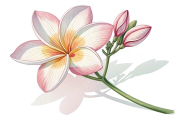 Naklejka premium Isometric flower on white background