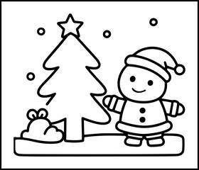 Christmas coloring book or page for children. ready to print, vector illustration