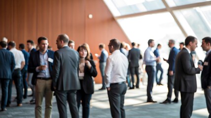Obraz premium Professional business people networking and communicating at corporate event 