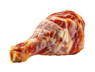 Smoked Ham Hock Isolated on White Background, Traditional Meat