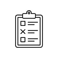 Checklist clipboard icon simple line drawing task management