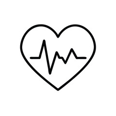 Heartbeat ekg heart rate health medical icon symbol