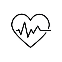 Heartbeat ekg heart rate health medical icon symbol