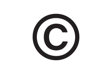 Fototapeta premium Copyright Symbol silhouette vector with white background