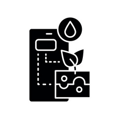 crop monitoring black glyph icon.