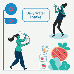 Fototapeta premium Infographic: Daily water intake