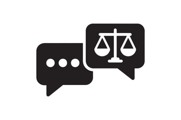 Legal Advice Chat Icon silhouette vector with white background