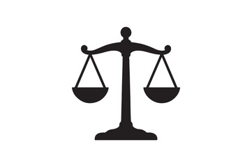 Legal Balance Symbol silhouette vector with white background