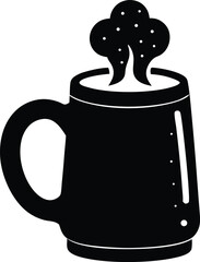 Silhouette Of A Cider Mug With Steam - Premium Design Element