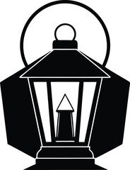 Silhouette Of A Lantern Glowing - Premium Design Element