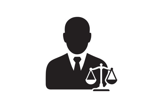black lawyer with scales of justice clip art preview