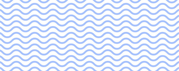 Seamless Wave Pattern, Hand drawn water sea vector background. Wavy beach print, curly grunge paint lines,