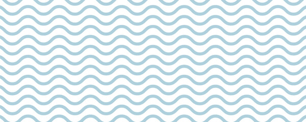 Seamless Wave Pattern, Hand drawn water sea vector background. Wavy beach print, curly grunge paint lines, watercolor stripes