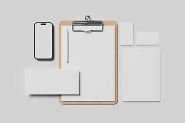 Blank stationery for mockup - 3D Illustration