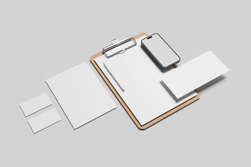 Blank stationery for mockup - 3D Illustration