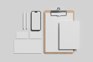 Blank stationery for mockup - 3D Illustration